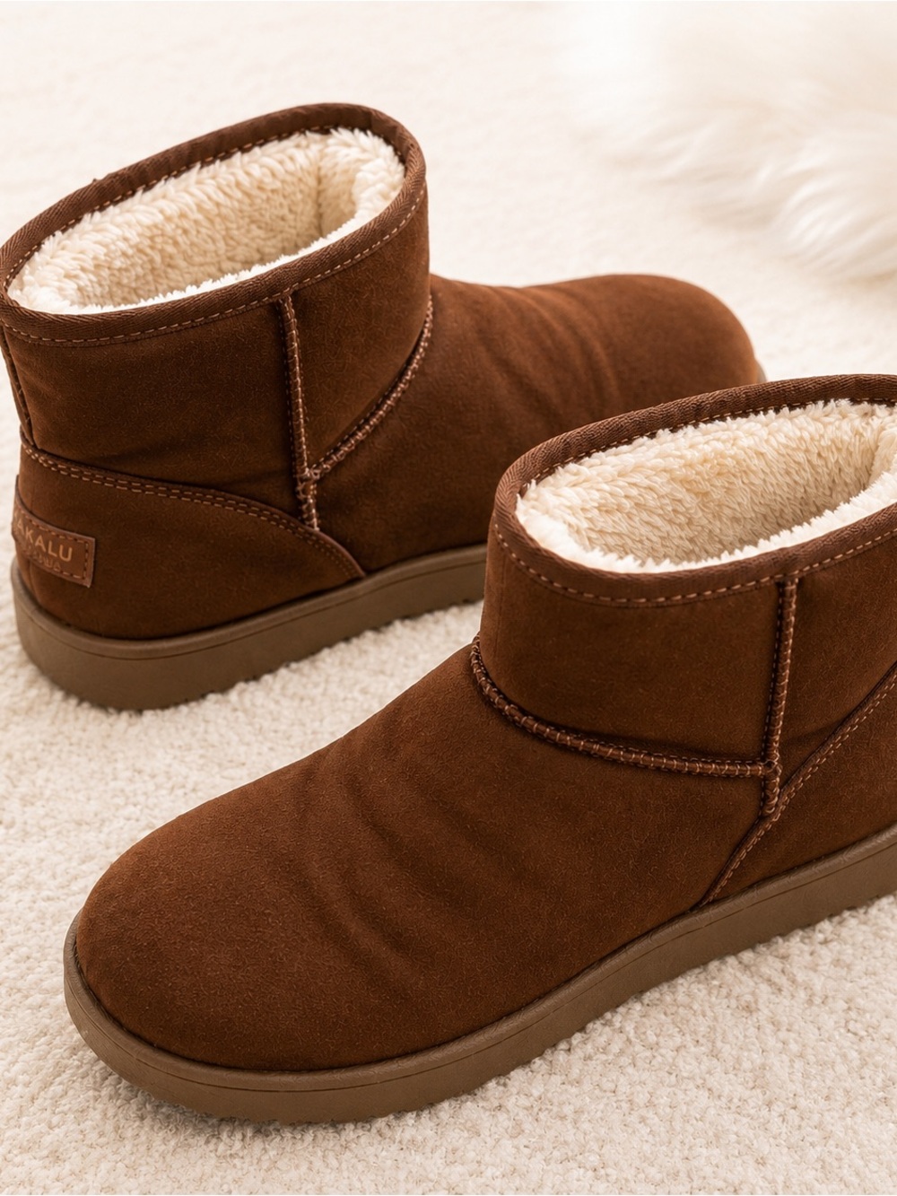 Makalu California Women’s 6.5 Brown Faux Fur Lined Ankle Boots Cozy Slip On